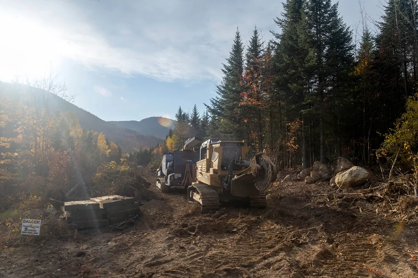 Construction site along route of proposed NECEC transmission line.